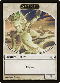 Spirit Token - Duel Decks: Divine vs. Demonic (DDC) #1 - Token Magic: The Gathering Trading Card