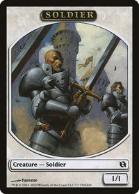 Soldier Token - Duel Decks: Elspeth vs. Tezzeret (DDF) #1 - Token Magic: The Gathering Trading Card