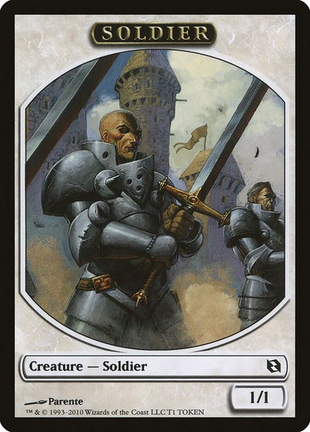 Soldier Token - Duel Decks: Elspeth vs. Tezzeret Magic: The Gathering trading card