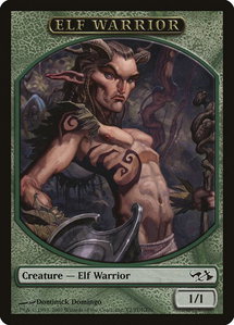 Elf Warrior Token - Duel Decks: Elves vs. Goblins (EVG) #T2 - Token Magic: The Gathering Trading Card