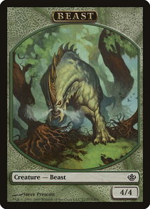 Beast Token (4/4) - Duel Decks: Garruk vs. Liliana (DDD) #T2 - Token Magic: The Gathering Trading Card