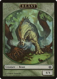 Beast Token (4/4) - Duel Decks: Garruk vs. Liliana (DDD) #T2 - Token Magic: The Gathering Trading Card