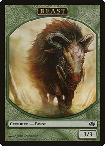 Beast Token (3/3) - Duel Decks: Garruk vs. Liliana (DDD) #T1 - Token Magic: The Gathering Trading Card