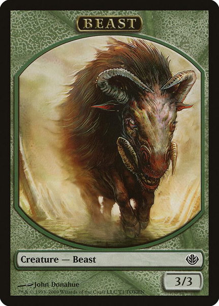 Beast Token (3/3) trading card from Duel Decks: Garruk vs. Liliana Beast Token (3/3) - Duel Decks: Garruk vs. Liliana Magic: The Gathering trading card