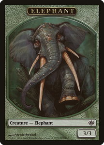 Elephant Token - Duel Decks: Garruk vs. Liliana (DDD) #T3 - Token Magic: The Gathering Trading Card
