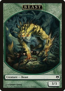 Beast Token - Duel Decks: Heroes vs. Monsters (DDL) #T2 - Token Magic: The Gathering Trading Card