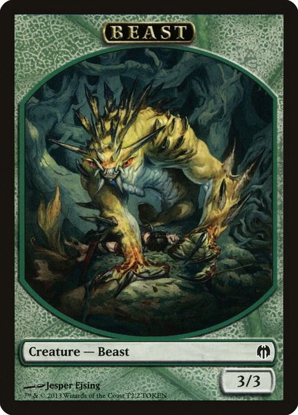 Beast Token - Duel Decks: Heroes vs. Monsters Magic: The Gathering trading card