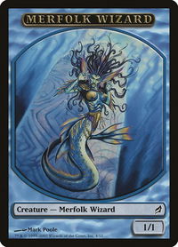 Merfolk Wizard Token - Lorwyn (LRW) #4 - Token Magic: The Gathering Trading Card
