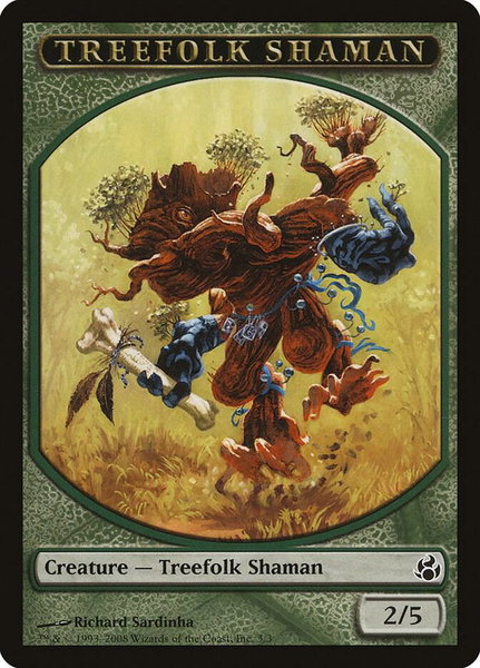 Treefolk Shaman Token trading card from Morningtide Treefolk Shaman Token - Morningtide Magic: The Gathering trading card
