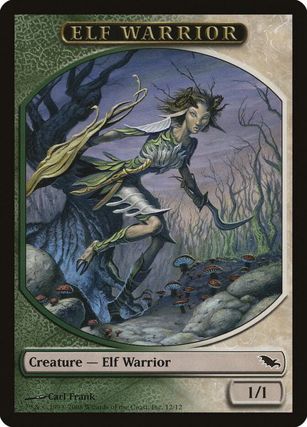 Elf Warrior Token (12) trading card from Shadowmoor Elf Warrior Token (12) - Shadowmoor Magic: The Gathering trading card