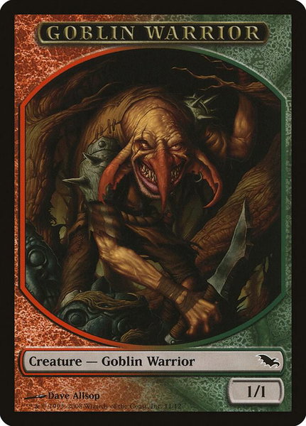Goblin Warrior Token trading card from Shadowmoor Goblin Warrior Token - Shadowmoor Magic: The Gathering trading card
