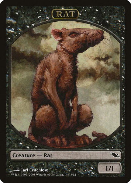 Rat Token trading card from Shadowmoor Rat Token - Shadowmoor Magic: The Gathering trading card