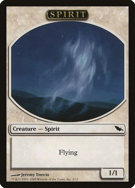 Spirit Token trading card from Shadowmoor Spirit Token - Shadowmoor Magic: The Gathering trading card