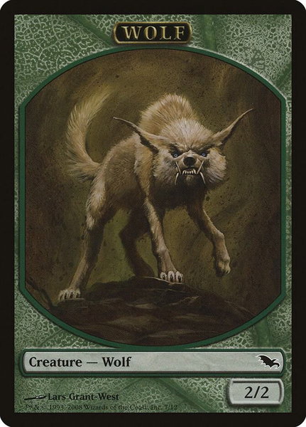Wolf Token trading card from Shadowmoor Wolf Token - Shadowmoor Magic: The Gathering trading card