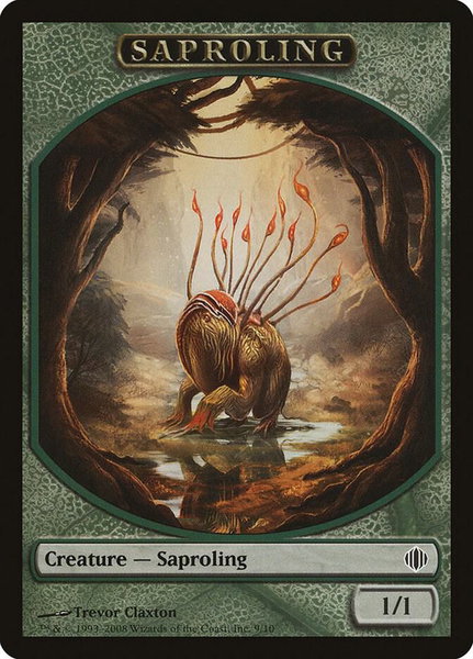 Saproling Token trading card from Shards of Alara Saproling Token - Shards of Alara Magic: The Gathering trading card