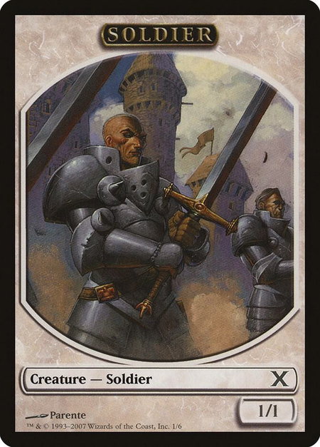 Soldier Token - 10th Edition Magic: The Gathering trading card