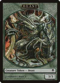 Beast Token (Darksteel) - Magic Player Rewards (MPRP) #5 - Token Magic: The Gathering Trading Card
