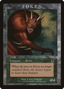 Beast Token (ODY) - Magic Player Rewards (MPRP) #8 - Token Magic: The Gathering Trading Card