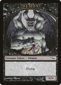 Demon Token (MRD) - Magic Player Rewards (MPRP) #6 - Token Magic: The Gathering Trading Card