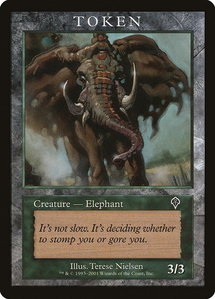 Elephant Token (INV) - Magic Player Rewards (MPRP) #3 - Token Magic: The Gathering Trading Card