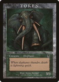 Elephant Token (ODY) - Magic Player Rewards (MPRP) #5 - Token Magic: The Gathering Trading Card