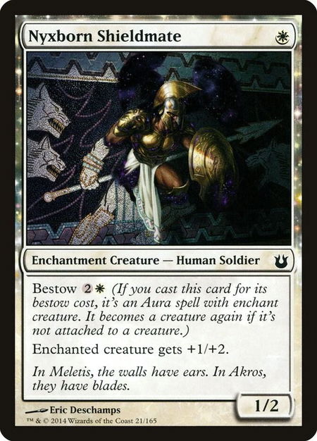 Nyxborn Shieldmate trading card from Born of the Gods Nyxborn Shieldmate - Born of the Gods Magic: The Gathering trading card