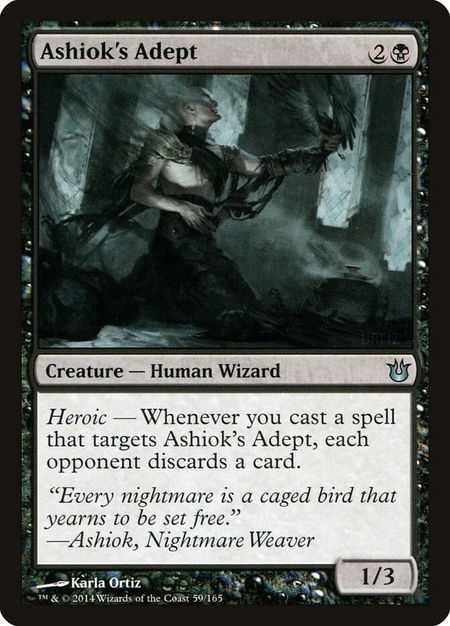 Ashiok's Adept trading card from Born of the Gods Ashiok's Adept - Born of the Gods Magic: The Gathering trading card
