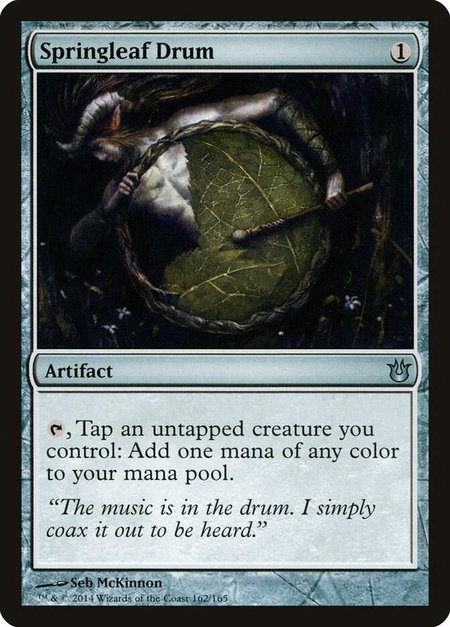 Springleaf Drum trading card from Born of the Gods Springleaf Drum - Born of the Gods Magic: The Gathering trading card