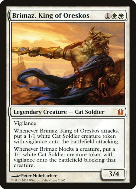 Brimaz, King of Oreskos - Born of the Gods Magic: The Gathering trading card