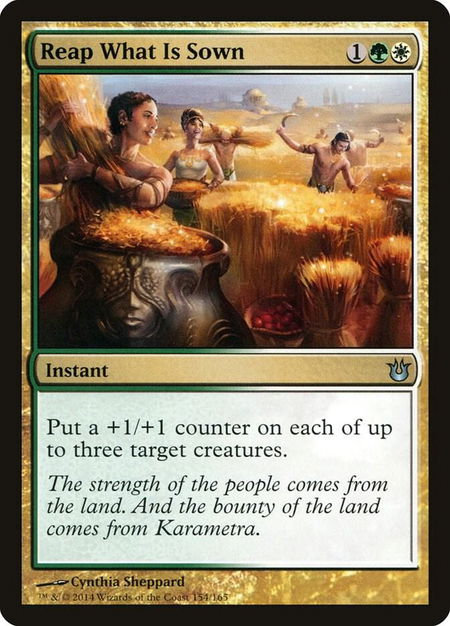 Reap What Is Sown - Born of the Gods Magic: The Gathering trading card