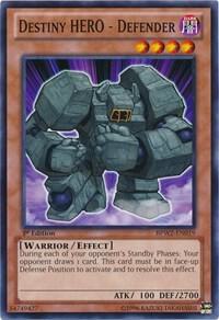 Destiny Hero - Defender trading card from Battle Pack 2: War of the Giants Round 2 Destiny Hero - Defender - Battle Pack 2: War of the Giants Round 2 YuGiOh trading card