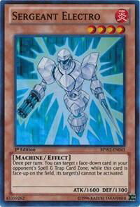 Sergeant Electro - Battle Pack 2: War of the Giants Round 2 (BPW2) #BPW2-EN043 - Super Rare YuGiOh Trading Card