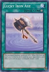 Lucky Iron Axe trading card from Battle Pack 2: War of the Giants Round 2 Lucky Iron Axe - Battle Pack 2: War of the Giants Round 2 YuGiOh trading card