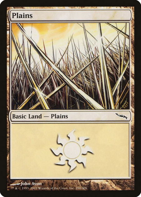 Plains (290) - Mirrodin Magic: The Gathering trading card