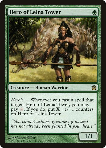 Hero of Leina Tower trading card from Born of the Gods Hero of Leina Tower - Born of the Gods Magic: The Gathering trading card
