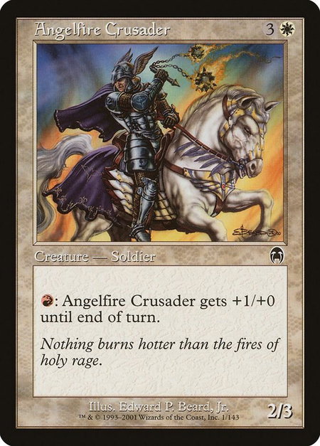 Angelfire Crusader - Apocalypse Magic: The Gathering trading card