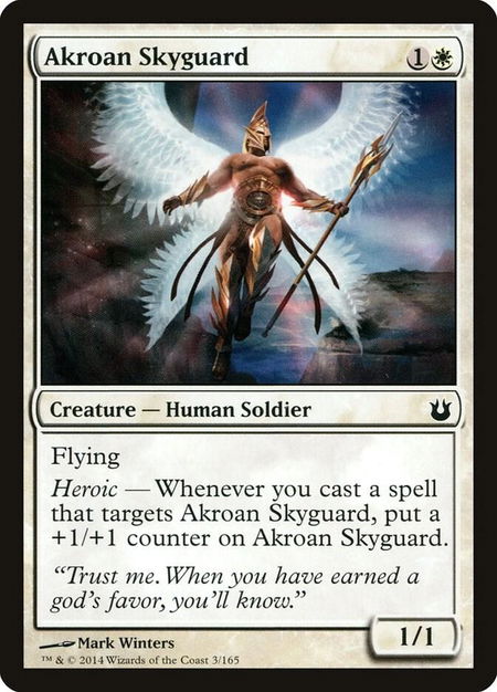 Akroan Skyguard trading card from Born of the Gods Akroan Skyguard - Born of the Gods Magic: The Gathering trading card