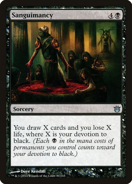 Sanguimancy trading card from Born of the Gods Sanguimancy - Born of the Gods Magic: The Gathering trading card