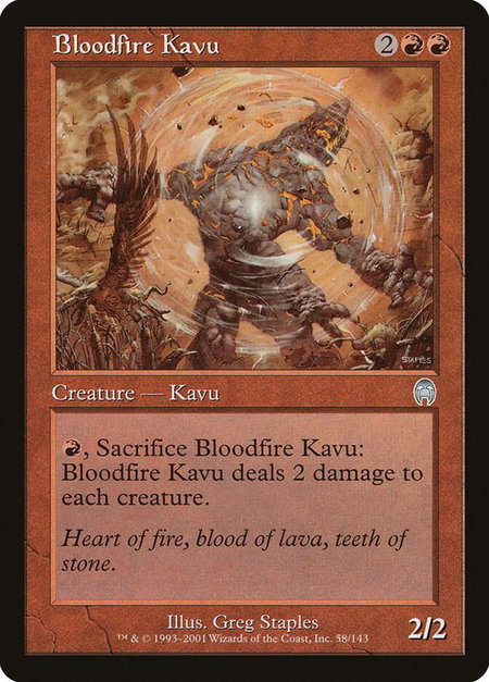 Bloodfire Kavu - Apocalypse Magic: The Gathering trading card