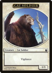 Cat Soldier Token - Born of the Gods (BNG) #2 - Token Magic: The Gathering Trading Card