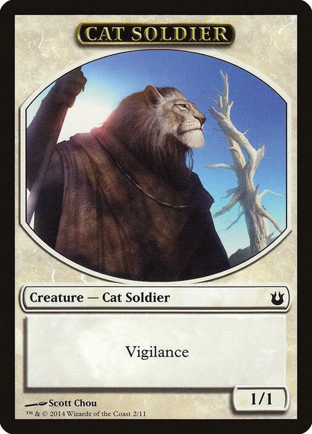 Cat Soldier Token - Born of the Gods Magic: The Gathering trading card