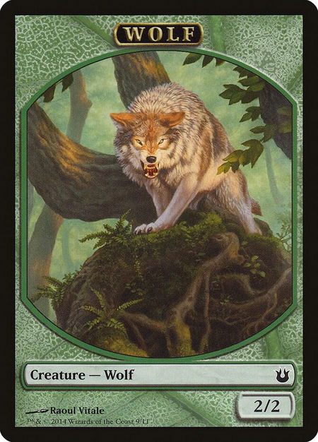 Wolf Token - Born of the Gods Magic: The Gathering trading card