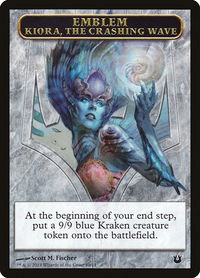 Emblem - Kiora, the Crashing Wave - Born of the Gods (BNG) #11 - Token Magic: The Gathering Trading Card