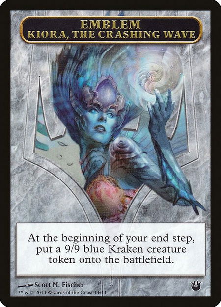 Emblem - Kiora, the Crashing Wave - Born of the Gods Magic: The Gathering trading card