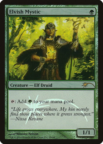 Elvish Mystic trading card from FNM Promos Elvish Mystic - FNM Promos Magic: The Gathering trading card