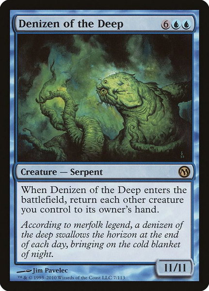 Denizen of the Deep trading card from Duels of the Planeswalkers Denizen of the Deep - Duels of the Planeswalkers Magic: The Gathering trading card