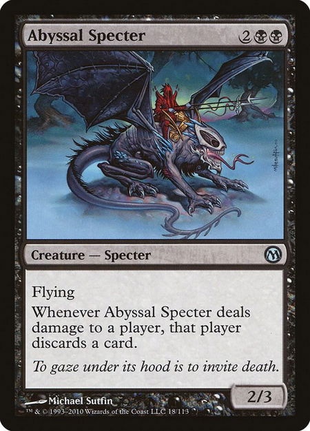Abyssal Specter trading card from Duels of the Planeswalkers Abyssal Specter - Duels of the Planeswalkers Magic: The Gathering trading card