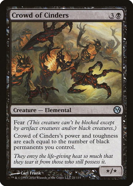 Crowd of Cinders trading card from Duels of the Planeswalkers Crowd of Cinders - Duels of the Planeswalkers Magic: The Gathering trading card