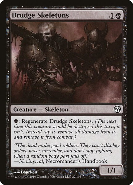Drudge Skeletons trading card from Duels of the Planeswalkers Drudge Skeletons - Duels of the Planeswalkers Magic: The Gathering trading card