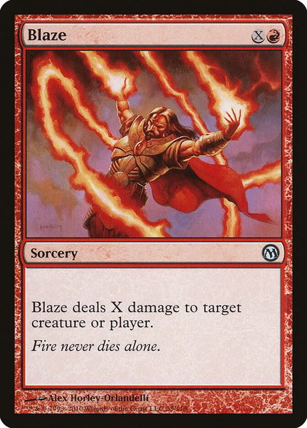 Blaze trading card from Duels of the Planeswalkers Blaze - Duels of the Planeswalkers Magic: The Gathering trading card